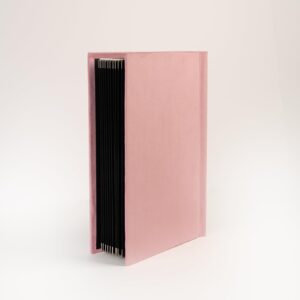 Pink handmade photo album 8x12 cover, Silky Books Montreal