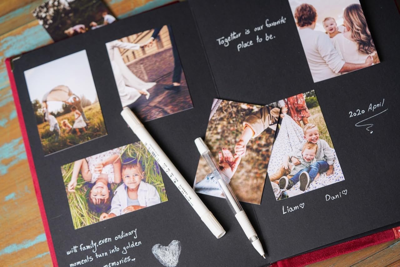Crimson Keepsake 8x12 album pages ready for 4x6 to 8x12 prints